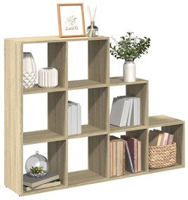 3 szintes sonoma tölgy elválasztó könyvespolc 137,5x29x103,5 cm