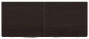 sötétbarna kezelt tömör tölgyfa fali polc 120 x 50 x (2-4) cm