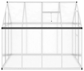 ezüstszínű alumínium melegház alapvázzal 224 x 169 x 195 cm