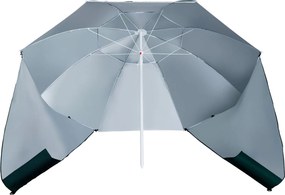 Outsunny 2 az 1-ben Strandernyő Napernyő Strandtábor Sötét Zöld Φ210xH222cm | Aosom