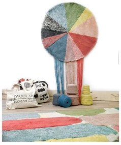 Mosható kézi szövésű gyapjú gyerek szőnyeg ø120 cm Pie Chart – Lorena Canals
