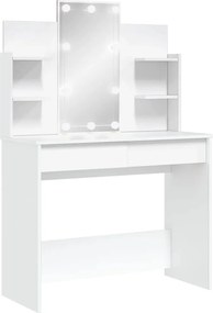 vidaXL fehér fésülködőasztal LED-del 96x40x142 cm