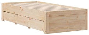 tömör fenyőfa fiókos ágykeret matrac nélkül 90 x 190 cm