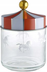 Alessi Circus Üveg konyhai tartály 0,75 l fém fedéllel