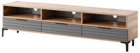Tv szekrény/asztal Ricko 3D (természetes tölgy + szürke). 1098751