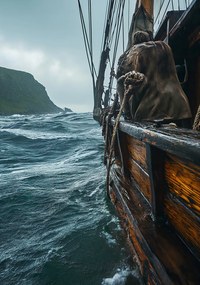 Poszter 70x100cm Hajó a hullámokon