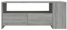 Szürke sonoma színű szerelt fa dohányzóasztal 102 x 55 x 42 cm