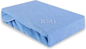 EMI Kék frottír gumis lepedő, 90 (100)x200-as lap