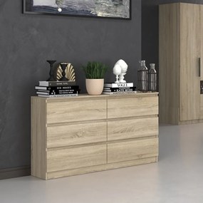 Odell M6 140 2X3 komód, 138x75x40 cm, sonoma