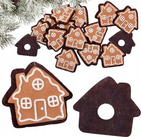 Filc matricák mézeskalács házikók karácsonyi matricák 4,5x4,5 cm 12 db