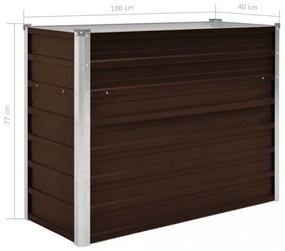 barna horganyzott acél kerti magaságyás 100 x 40 x 77 cm