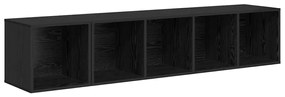 TV Szekrény Szett 2 pcs Musta tammi 37 x 37 x 142.5 cm Faanyag