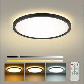 Brilagi - LED dimmelhető lámpatest ULTRA SLIM LED/24W/230V átm. 42 cm fekete + távirányító