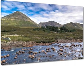 Vászonkép 100x70 Hegyek a folyó mögött