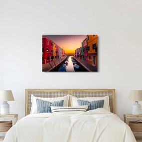 Kép - Naplemente, Burano sziget, Velence, Olaszország (90x60 cm)