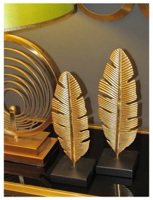 Feather aranyszínű dekorációs gyertyatartó, magasság 34 cm - Mauro Ferretti