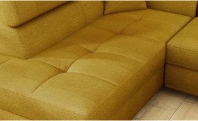 Sárga kinyitható-tárolóhelyes sarokkanapé (bal oldali-L alakú) Anton – ELTAP