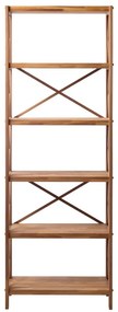 Natúr színű tölgyfa polcos állvány 70x198 cm X-Shelf – Unique Furniture