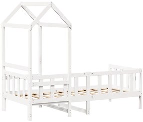 fehér tömör fenyőfa kanapéágy tetővel 80 x 200 cm