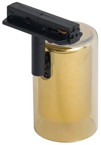 Modern arany színű spotlámpa borostyán üveggel 1 fázisú sínrendszerhez - Iconic Lloyd