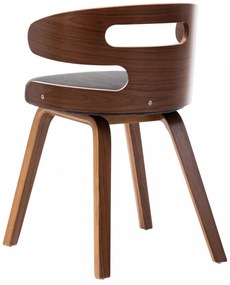 vidaXL 6 db sötétszürke hajlított fa és szövet étkezőszék