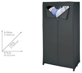 Wenko Összecsukható szekrény PEVA fóliából DeepBlack , 150 x 50 x 75 cm