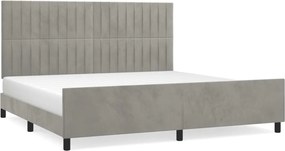 vidaXL világosszürke bársony ágykeret matrac nélkül 200 x 200 cm