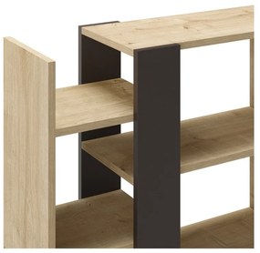 Fekete-natúr színű könyvespolc tölgyfa dekorral 80x152 cm Axel – Marckeric