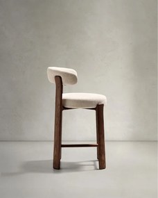 Bézs-sötét natúr színű kőrisfa bárszék (ülésmagasság 65 cm) Granite – Kave Home