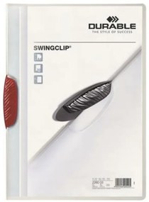 Gyorsfűző, klipes, A4, DURABLE Swingclip&amp;reg; 30, piros (DB226003)