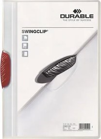 Gyorsfűző, klipes, A4, DURABLE Swingclip® 30, piros (DB226003)