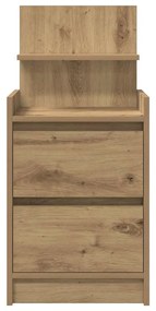 2 db kézműves tölgy éjjeliszekrények 2 fiókkal 38x34x80 cm