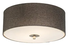Rusztikus mennyezeti lámpa taupe 30 cm - Drum Jute