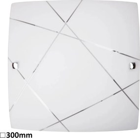 Mennyezeti fali lámpa üveg fehér króm négyzet 30 cm klasszikus Rabalux