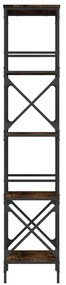 5 szintes füstös tölgy szerelt fa könyvespolc 59 x 35 x 132 cm