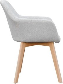 Dizájnos fotel, világosszürke/bükk, CLORIN NEW