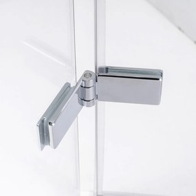 Stuxi Verona 80x80 cm szögletes csuklóajtós zuhanykabin, 6 mm vízlepergető üveggel, króm elemekkel