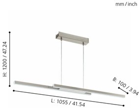 Eglo 97907 - FRAIOLI-C LED RGB dimmelhető függeszték 2x17W/230V