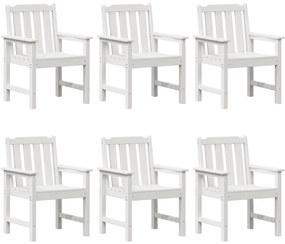 Kerti Étkező Székek 6 db Fehér 65.5x55.5x88 cm HDPE