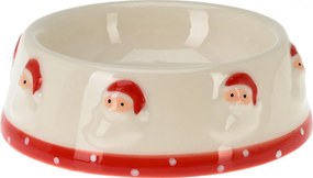 Santa kerámia kutyatál mikulás, mikulás sapka, fenyőfa