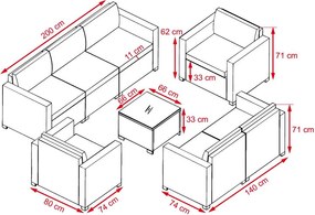 Avenberg DORADA Nagy kerti ülőgarnitúra - szürke/bézs