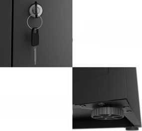 Juskys Fém irodai szekrény - fekete