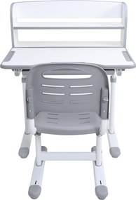 Növekvő íróasztal és szék, szürke/fehér, set ZION