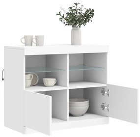 fehér tálalószekrény LED-világítással 81 x 37 x 67 cm