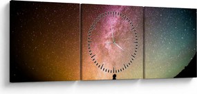 Kép - égbolt tele csillagokkal (órával) (90x30 cm)