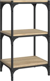 vidaXL sonoma tölgy szerelt fa és acél könyvszekrény 40 x 33 x 70,5 cm