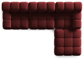 Piros bársony sarokkanapé Bellis – Micadoni Home