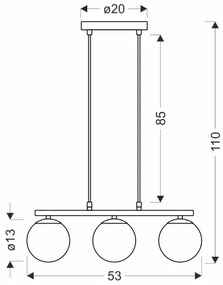 Csillár zsinóron CARRINE 3xE14/40W/230V barna