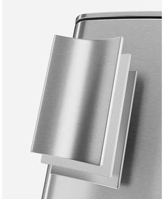 30 literes acél pedálos szemetes belső vödörrel, metál ezüst