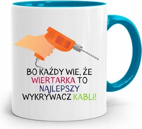 Kék Bögre Építőknek Kábelérzékelő Nyomtatott Fényképpel